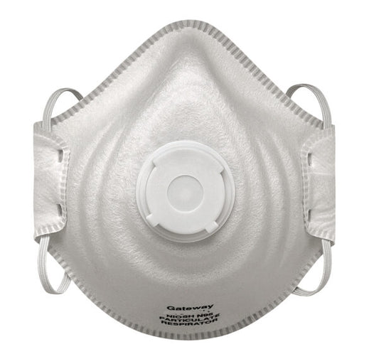 Gateway Safety 80104CV PeakFit N95 Disposable Particulate Respirator Adjustable Cloth Head Strap Respiratory Protection