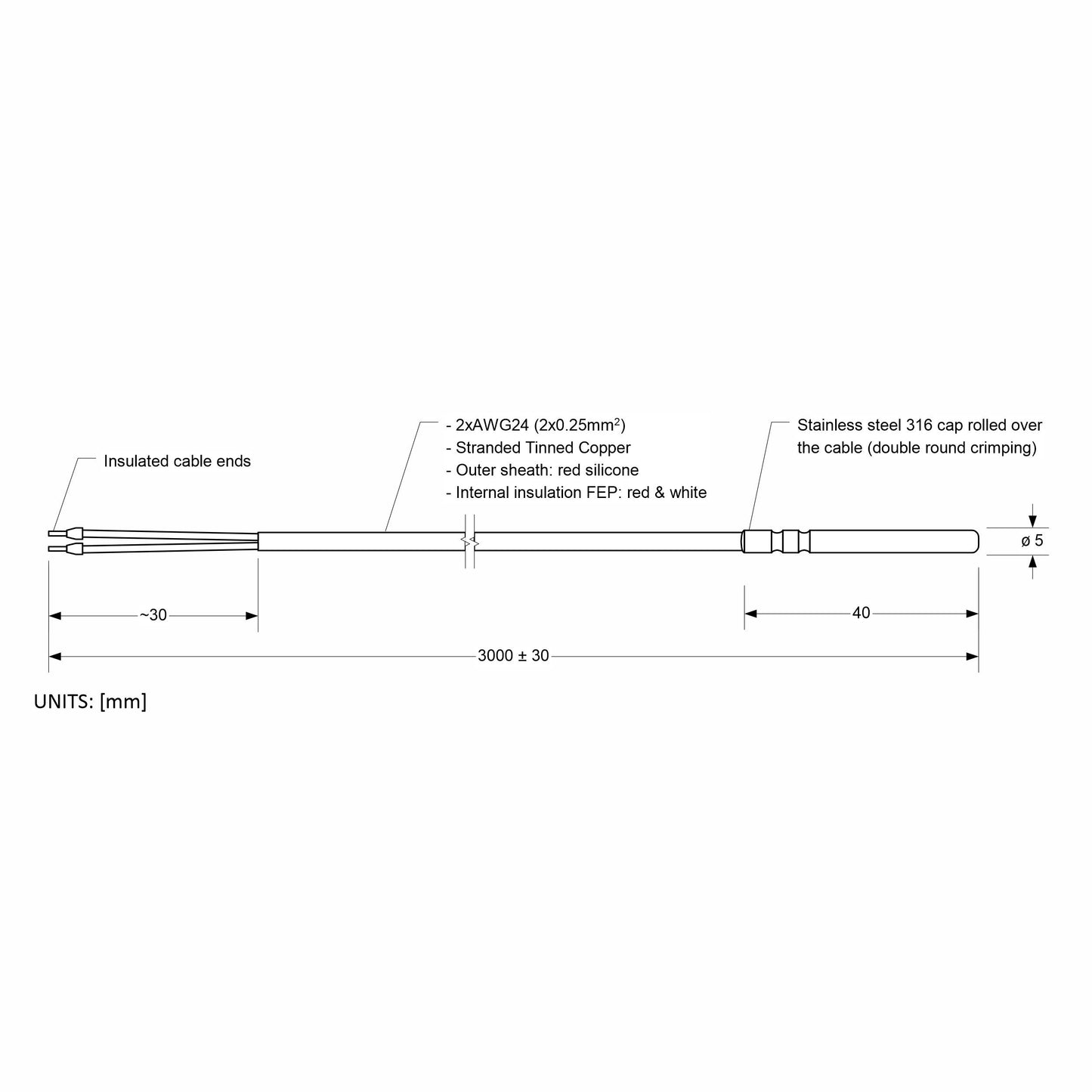 Levtech Pt1000 temperature sensor