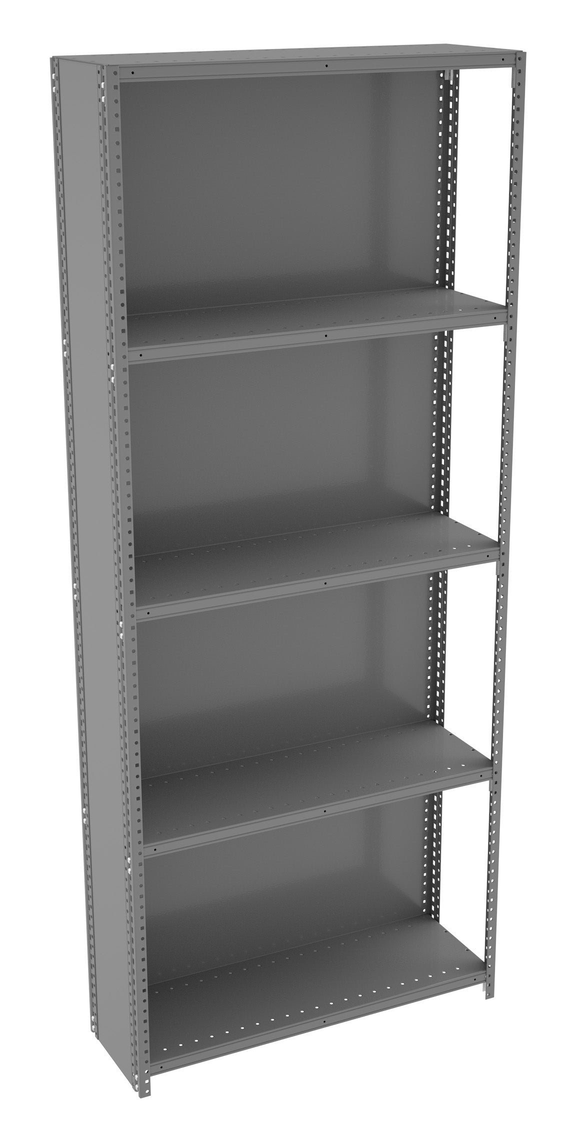 Tennsco QCH5-3612A 5 Shelf Q-Line Shelving Closed Adder Unit - 20 Gauge