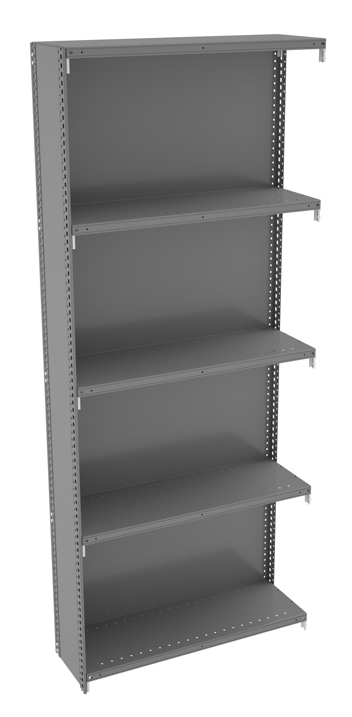Tennsco QC5-3612AB 5 Shelf Q-Line Shelving Closed Adder Unit - 22 Gauge