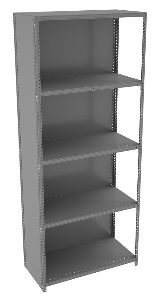 Tennsco QC5-3618A 5 Shelf Q-Line Shelving Closed Adder Unit - 22 Gauge