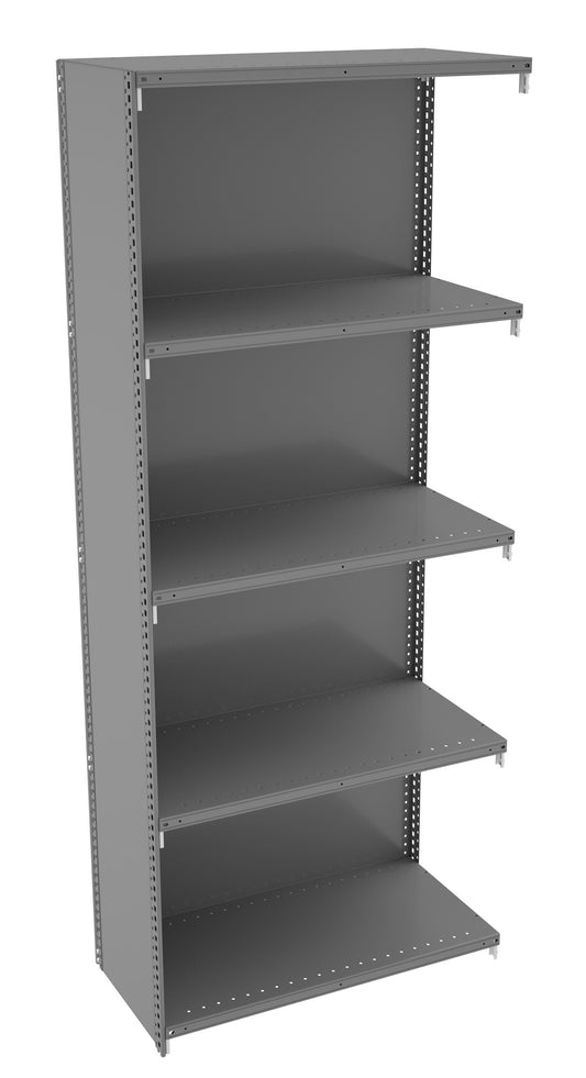Tennsco QC5-3618AB 5 Shelf Q-Line Shelving Closed Adder Unit - 22 Gauge
