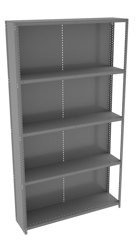 Tennsco QC5-4812A 5 Shelf Q-Line Shelving Closed Adder Unit - 22 Gauge