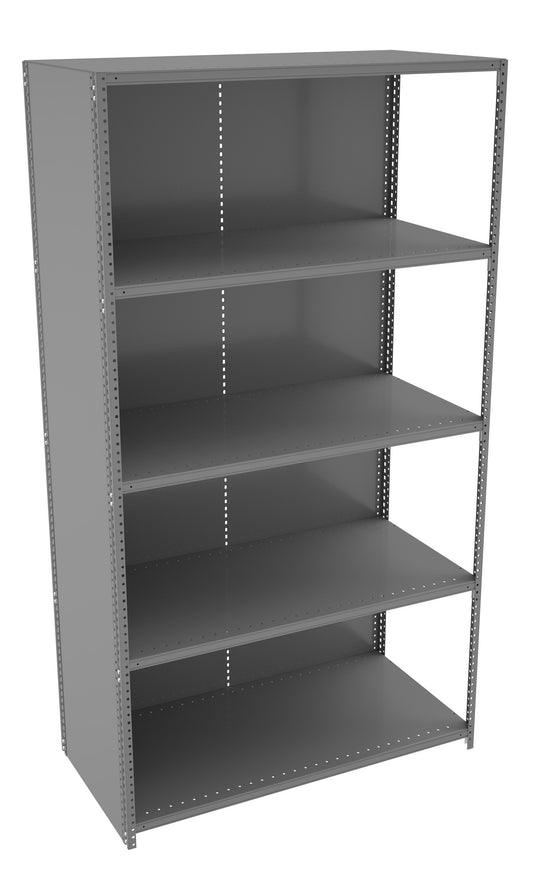 Tennsco QC5-4824A 5 Shelf Q-Line Shelving Closed Adder Unit - 22 Gauge