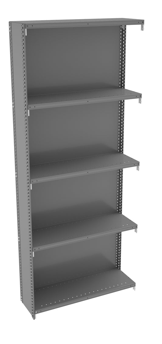Tennsco QCH5-3612AB 5 Shelf Q-Line Shelving Closed Adder Unit - 20 Gauge