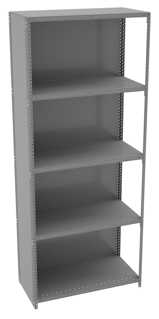 Tennsco QCH5-3618A 5 Shelf Q-Line Shelving Closed Adder Unit - 20 Gauge