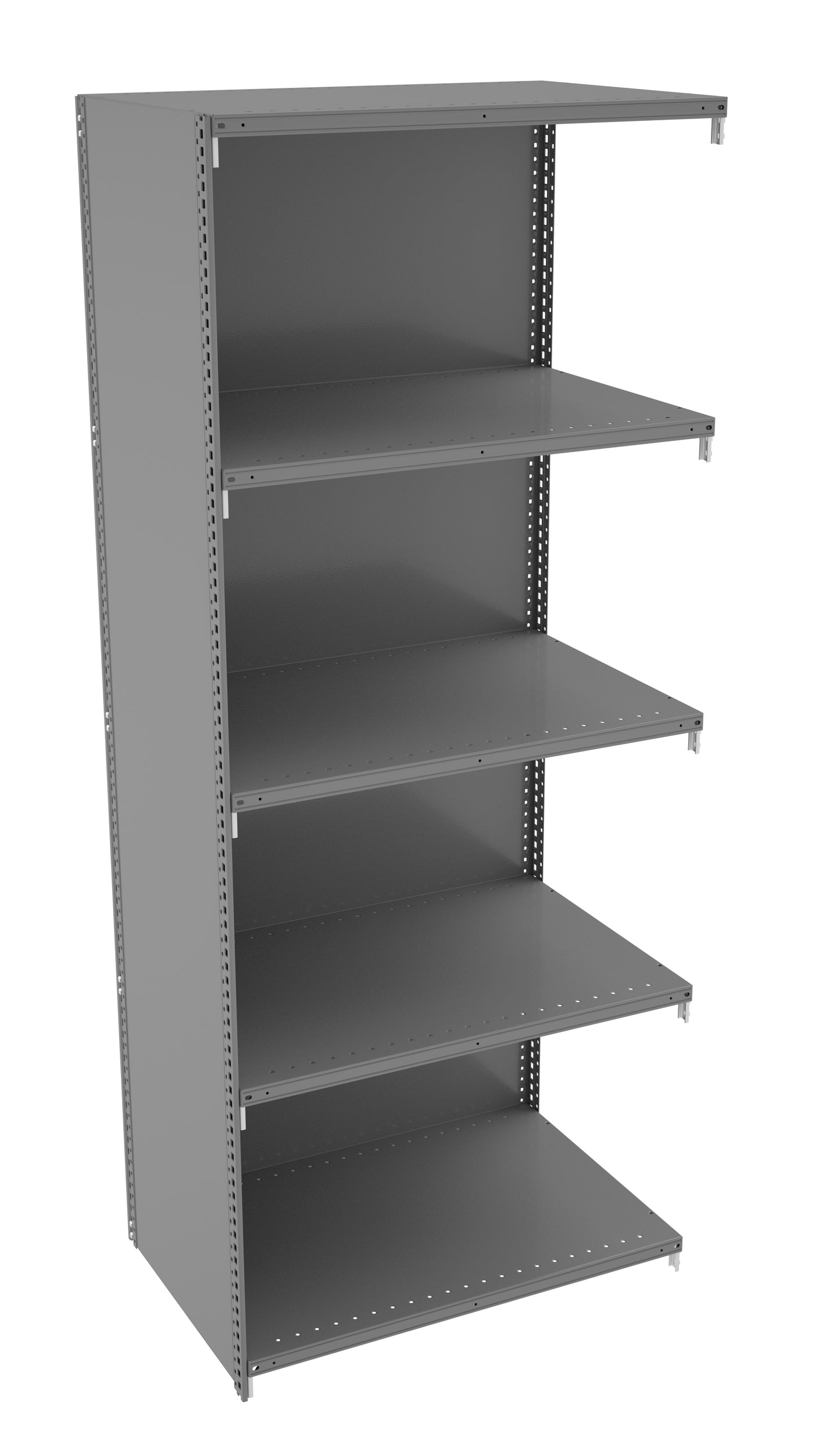 Tennsco QCH5-3624AB 5 Shelf Q-Line Shelving Closed Adder Unit - 20 Gauge