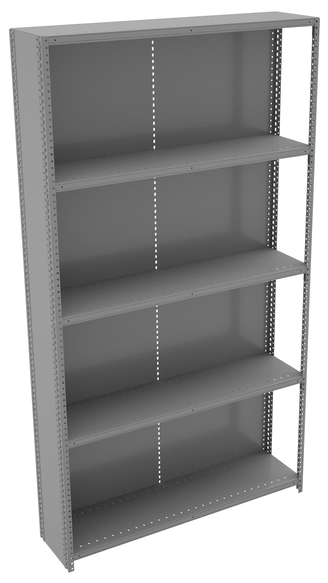 Tennsco QCH5-4812A 5 Shelf Q-Line Shelving Closed Adder Unit - 20 Gauge