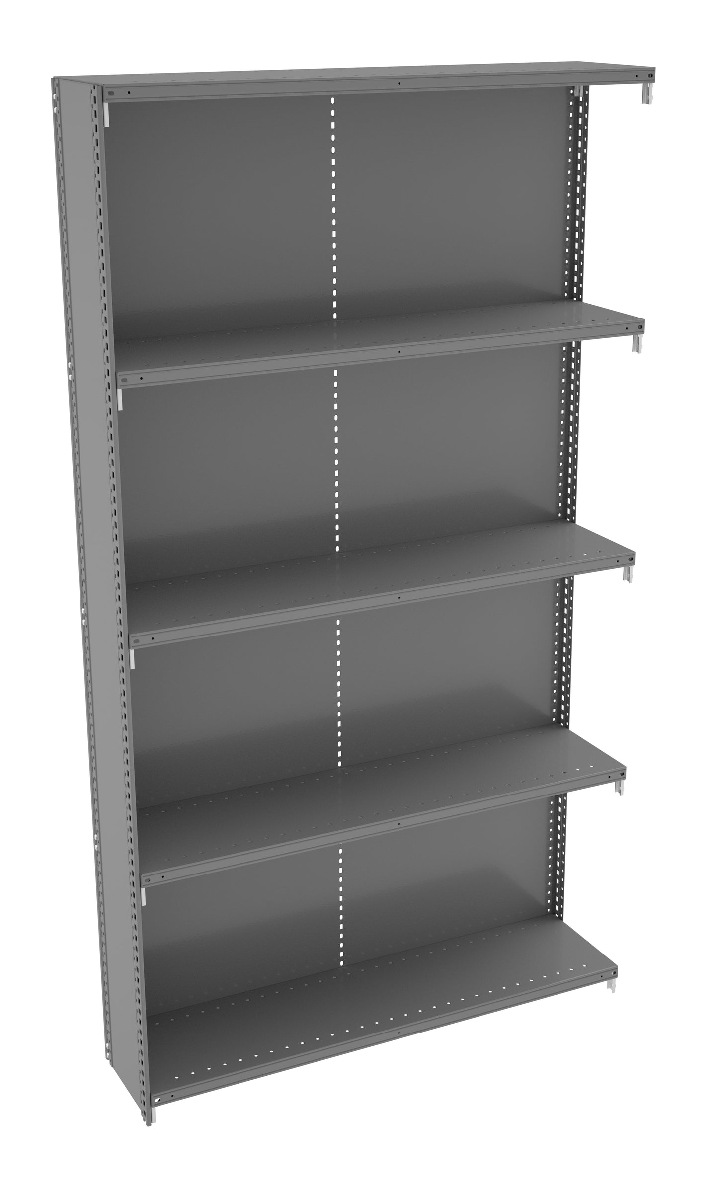 Tennsco QCH5-4812AB 5 Shelf Q-Line Shelving Closed Adder Unit - 20 Gauge