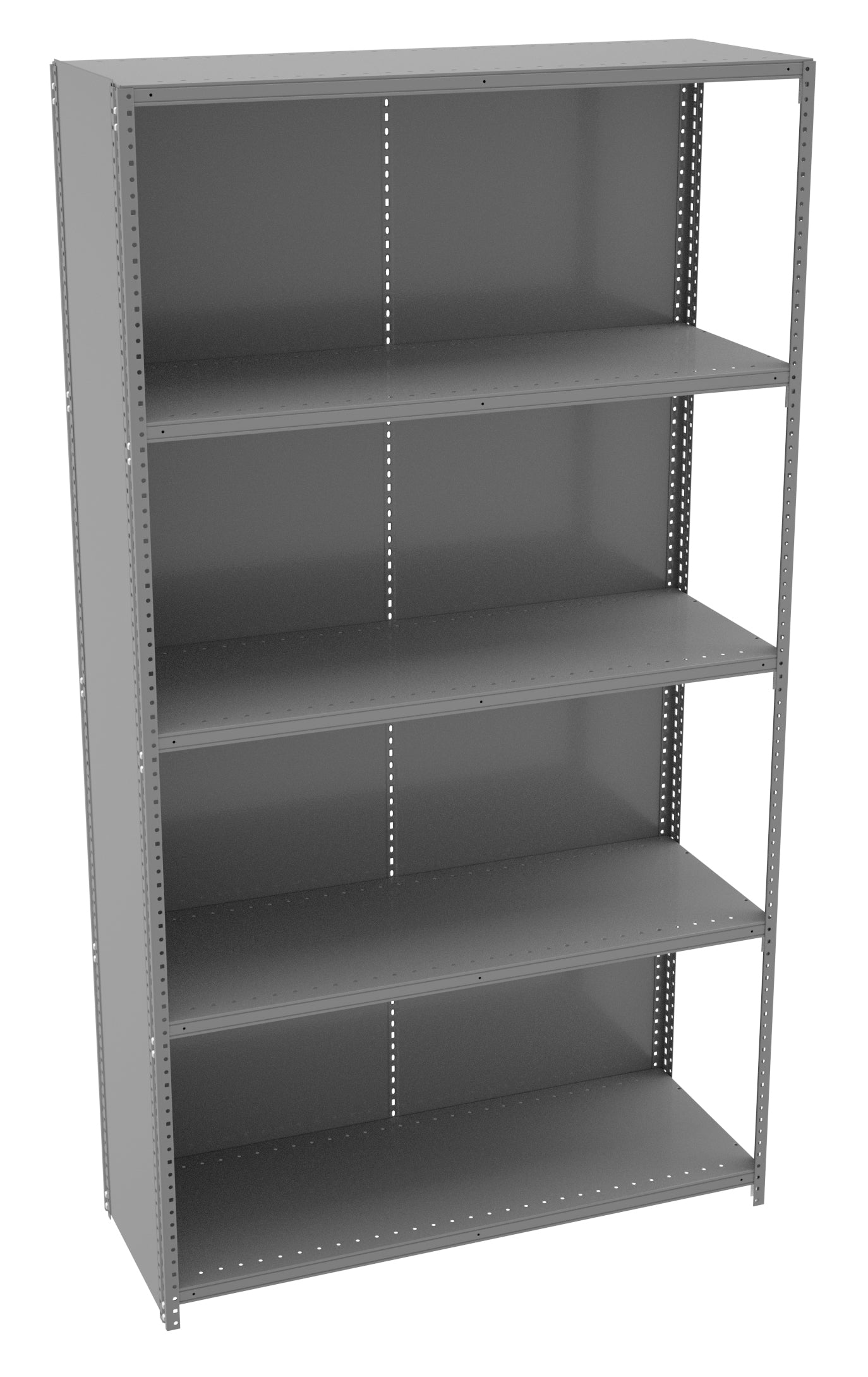 Tennsco QCH5-4818A 5 Shelf Q-Line Shelving Closed Adder Unit - 20 Gauge