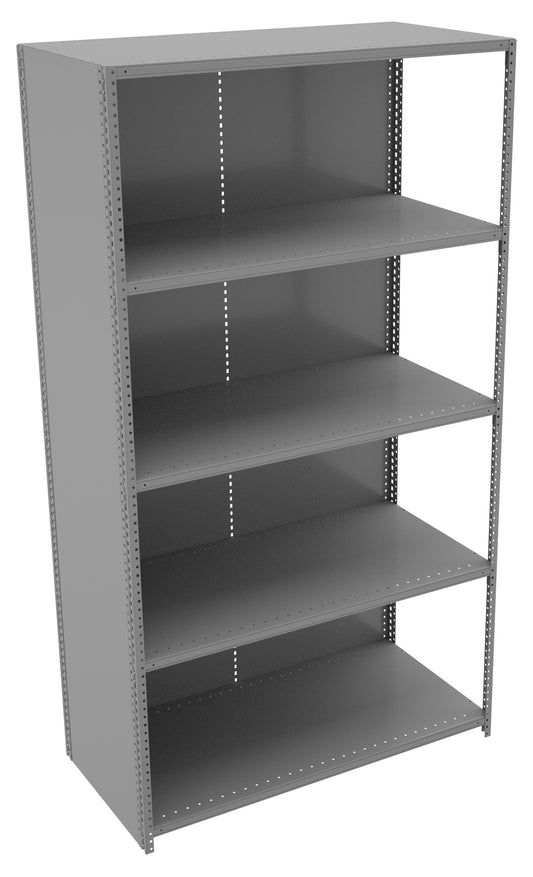 Tennsco QCH5-4824A 5 Shelf Q-Line Shelving Closed Adder Unit - 20 Gauge