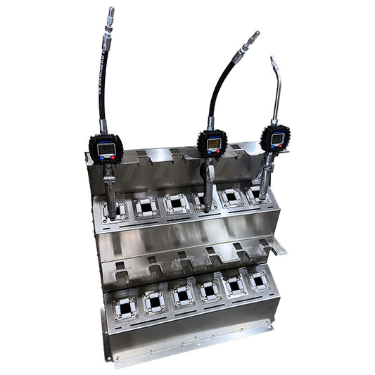 American Lube QL-702-SSR Stainless Steel 12-Hole Console, Two (2) Tier