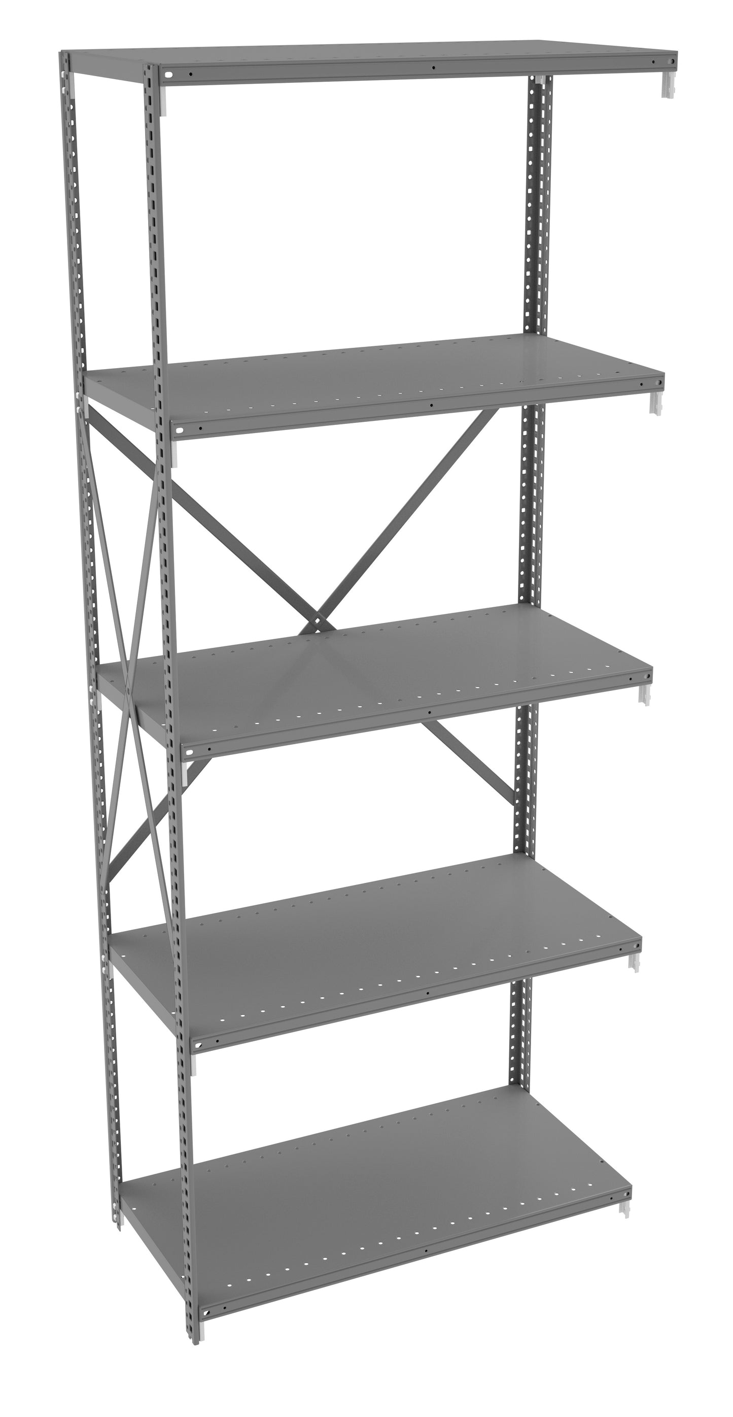 Tennsco QO5-3618AB 5 Shelf Q-Line Shelving Open Adder Unit - 22 Gauge