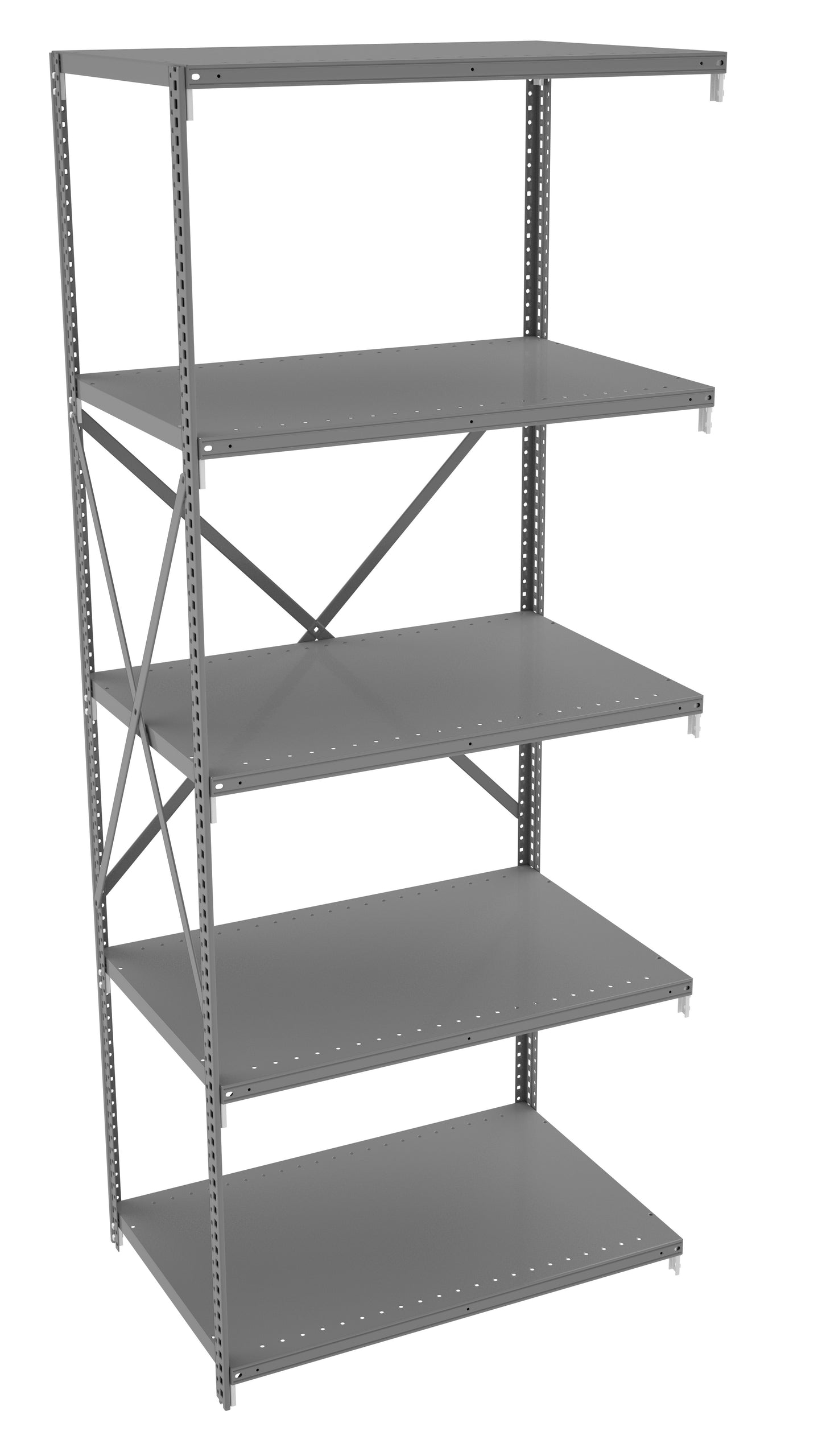 Tennsco QO5-3624AB 5 Shelf Q-Line Shelving Open Adder Unit - 22 Gauge