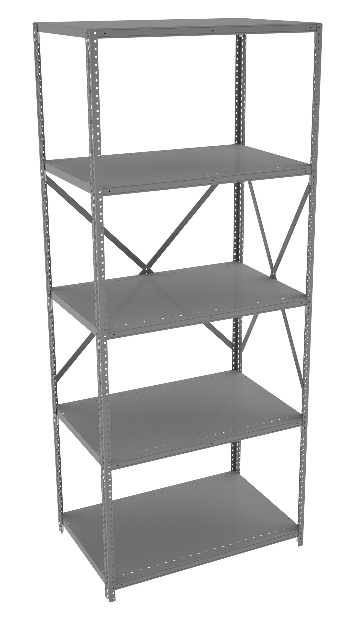 Tennsco QO5-3624A 5 Shelf Q-Line Shelving Open Adder Unit - 22 Gauge