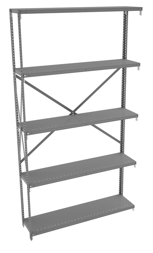 Tennsco QO5-4812AB 5 Shelf Q-Line Shelving Open Adder Unit - 22 Gauge