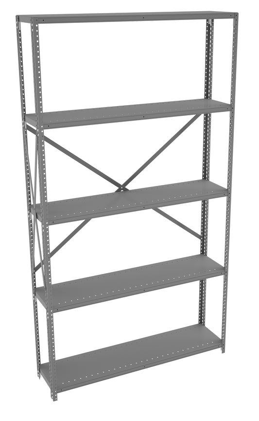Tennsco QO5-4812A 5 Shelf Q-Line Shelving Open Adder Unit - 22 Gauge