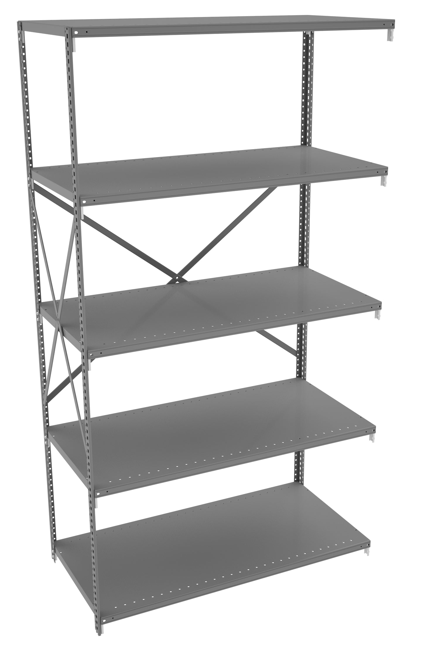 Tennsco QO5-4824AB 5 Shelf Q-Line Shelving Open Adder Unit - 22 Gauge