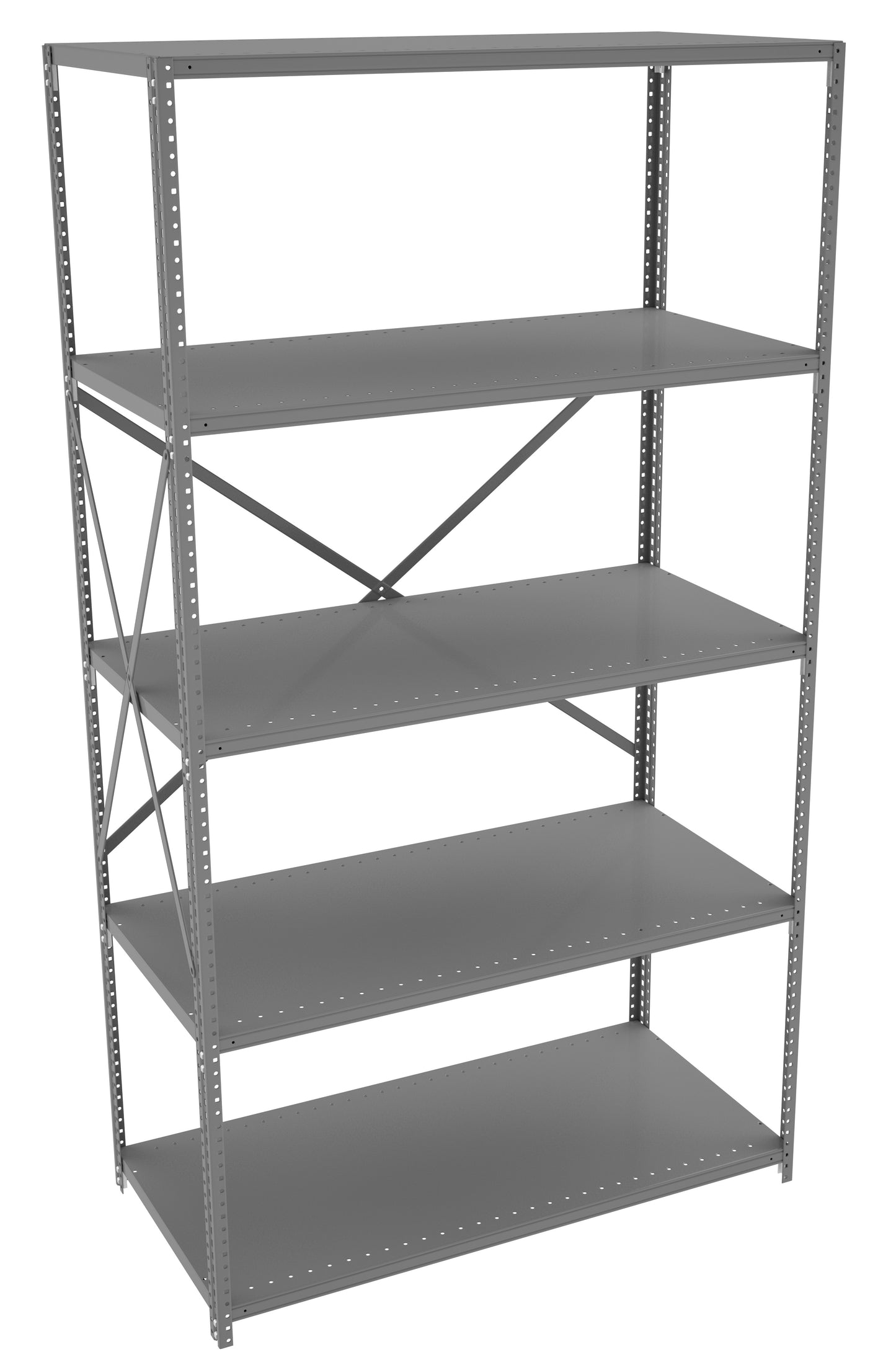 Tennsco QO5-4824A 5 Shelf Q-Line Shelving Open Adder Unit - 22 Gauge