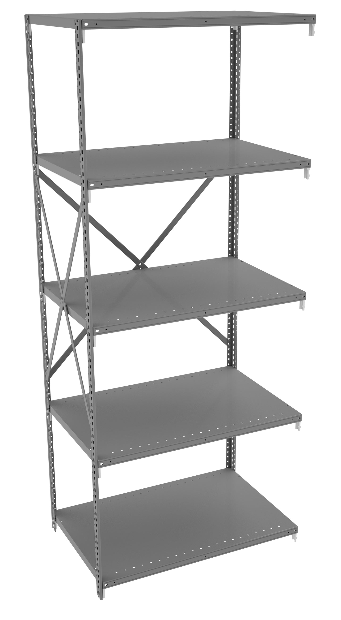 Tennsco QOH5-3624AB 5 Shelf Q-Line Shelving Open Adder Unit - 20 Gauge