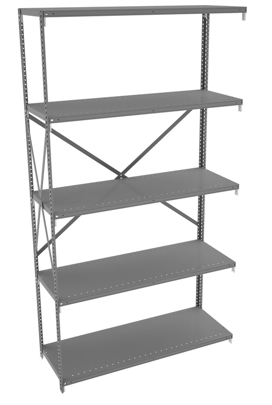 Tennsco QOH5-4818AB 5 Shelf Q-Line Shelving Open Adder Unit - 20 Gauge