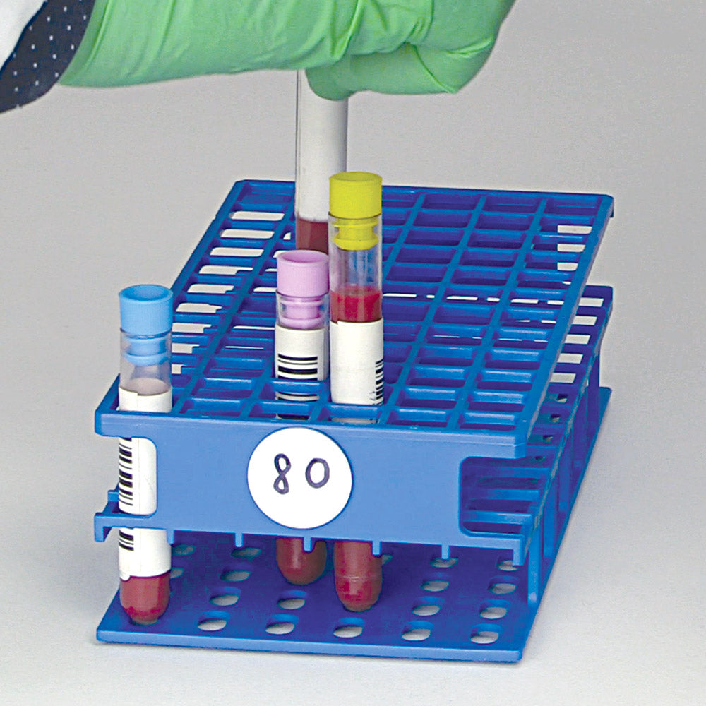 Globe Scientific 456440Y-R Wireless Tube Rack with RFID for CapTrack CT1 and CT2 models - Full size 13mm 72 place Yellow