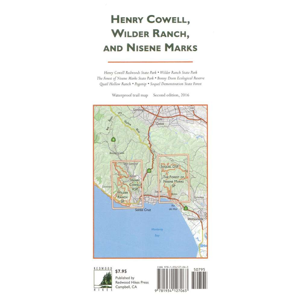 Paradise Clay RHP005 Henry Cowell, Wilder Ranch, and Nisene Marks 2nd Ed. - Map