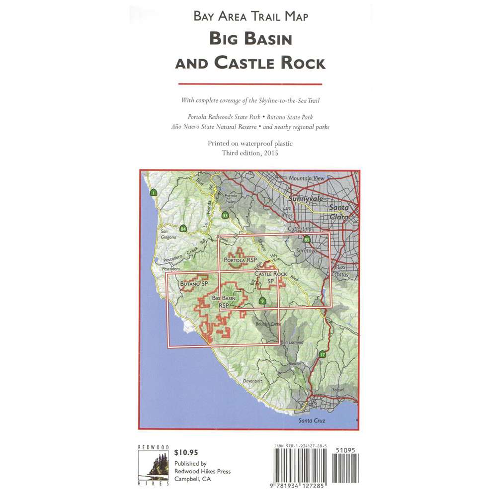 Paradise Clay RHP007 Bay Area Trail Map: Big Basin and Castle Rock 3rd Ed.