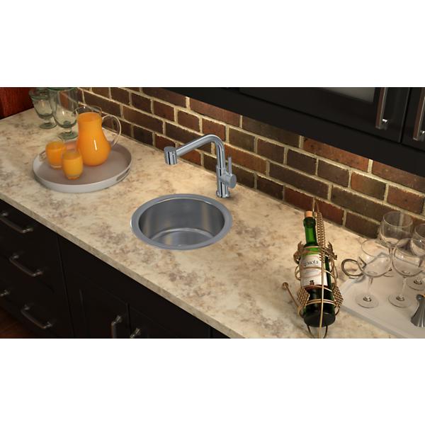 Elkay RLR12FB Asana Stainless Steel 14-3/8" x 14-3/8" x 6" Single Bowl Drop-in Bar Sink