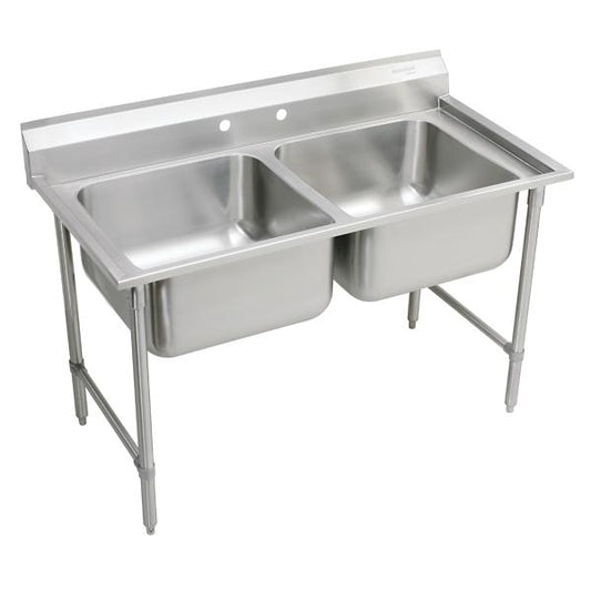 Elkay RNSF82362 Rigidbilt Stainless Steel 47-1/4" x 29-3/4" x 12-3/4" Floor Mount Double Compartment Scullery Sink