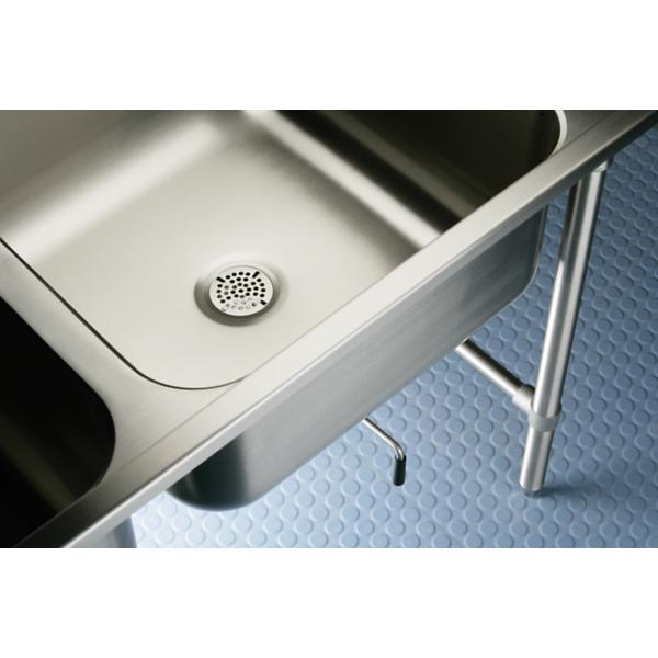 Elkay RNSF8236LR2 Rigidbilt® Stainless Steel 77-1/4" x 29-3/4" x 12-3/4" Floor Mount Double Compartment Scullery Sink Drainboard