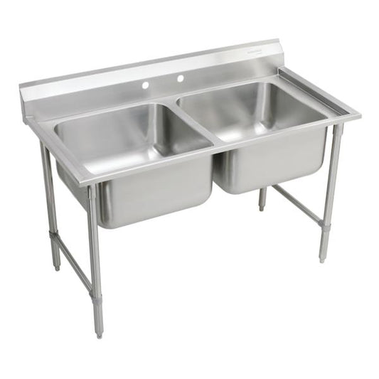 Elkay RNSF82482 Rigidbilt® Stainless Steel 59-1/4" x 29-3/4" x 12-3/4" Floor Mount Double Compartment Scullery Sink