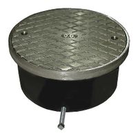 Jones Stephens C33005 4" Adjustable Access Cover with 6-1/2" Nickel Bronze Cover with Ring - 2-5/8" Height and 5-5/16" Inside CO