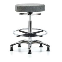Blue Ridge Ergonomics FMBSO-CR-NF-CC-F41 Rutledge Fabric Stool without Back Chrome - Medium Bench Height with Casters in Burgundy Fabric