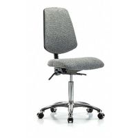 Blue Ridge Ergonomics HPMBCH-CR-T0-A0-NF-CC-BLU Newport Industrial Polyurethane Chair Chrome - Medium Bench Height with Casters in Blue Polyurethane