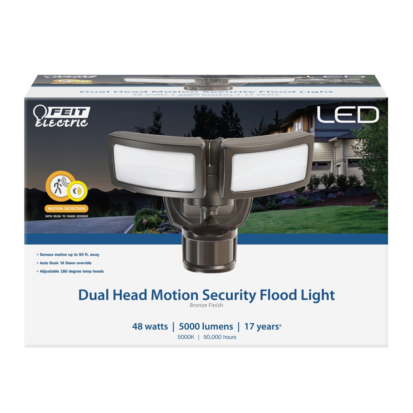 Feit Electric S10.5DFL/850/MOT/BZ 10.5 in. Bronze LED Flood Light with Motion Sensor