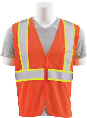 Delta Plus WEL64733HO5X S195C CL 2 FFlame Retardant Treated Safety Vest, 5X, Hi Viz Orange