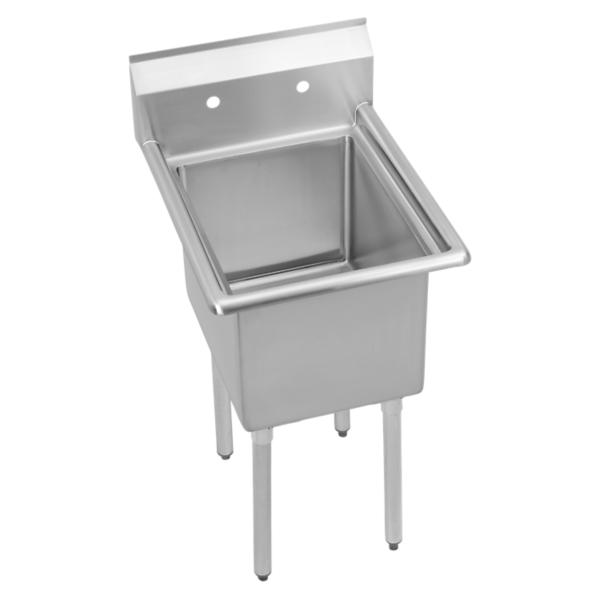 Elkay S1C18X18-0X Dependabilt Stainless Steel 23" x 23-13/16" x 43-3/4" 18 Gauge One Compartment Sink with Stainless Steel Legs