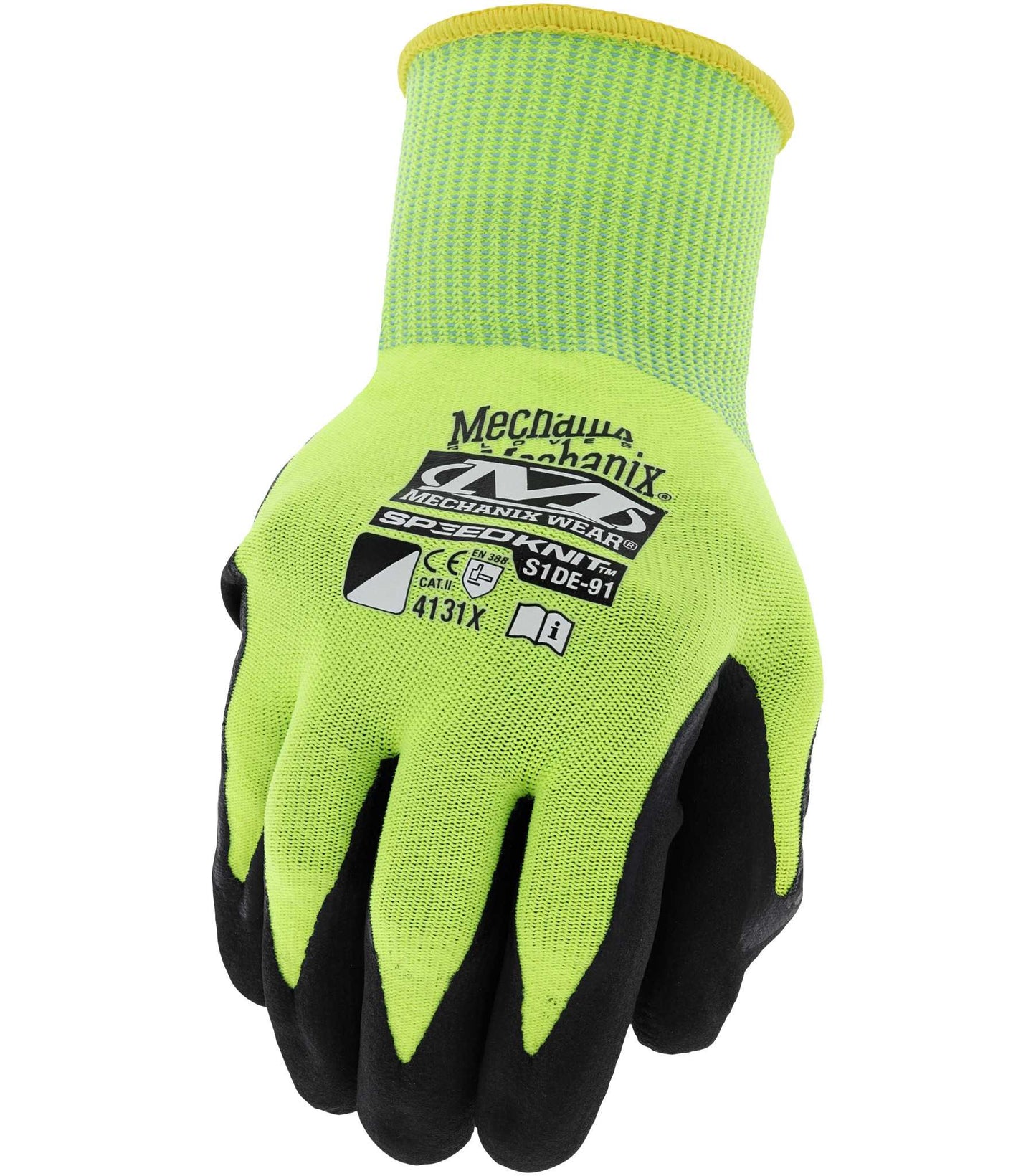 Mechanix Wear S1DE-91-007 Hi-Viz SpeedKnit Utility High-Visibility Coated-Knit Work Gloves, Size-S