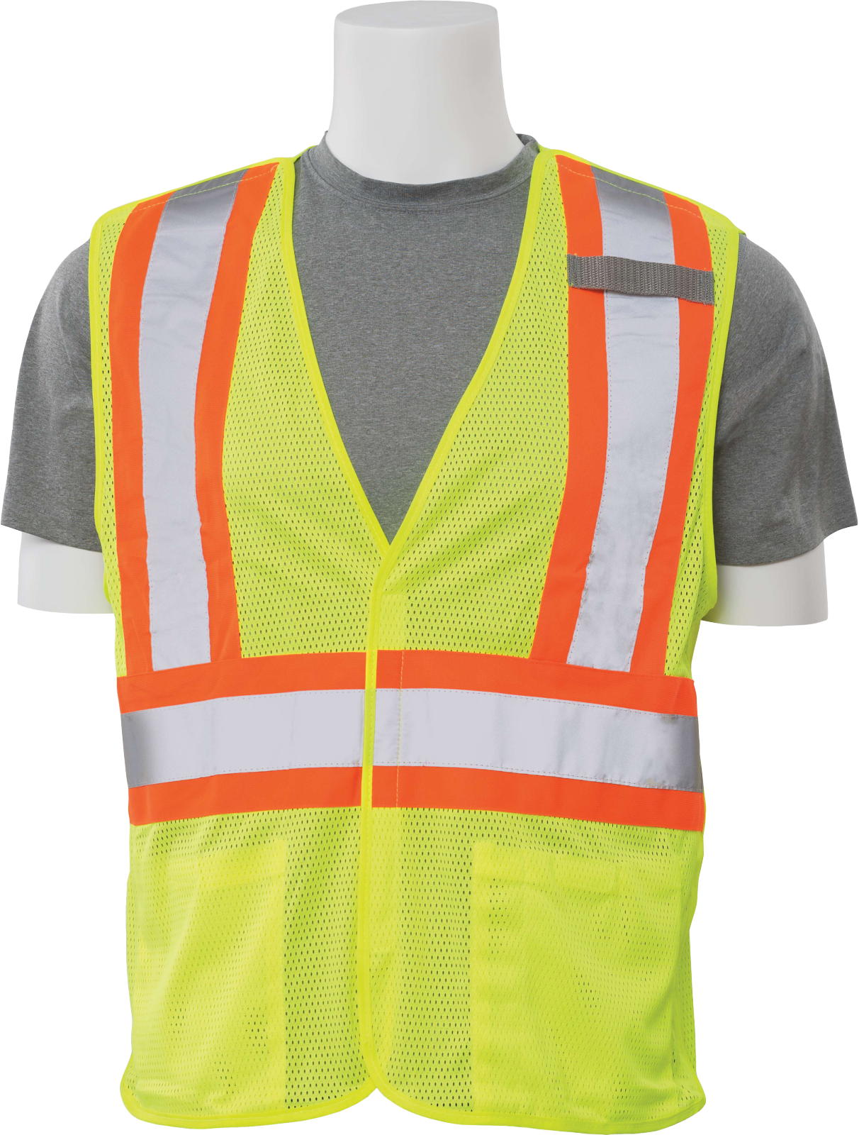Delta Plus WEL61851HL5X S322 CL 2 5-Point Break-Away Contrasting Safety Vest, 5X, Hi Viz Lime