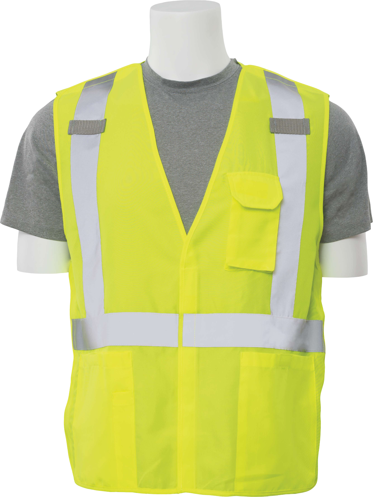 Delta Plus WEL61381HL5X S360 Class 2 5-Point Break-Away Safety Vest, 5X, Hi Viz Lime