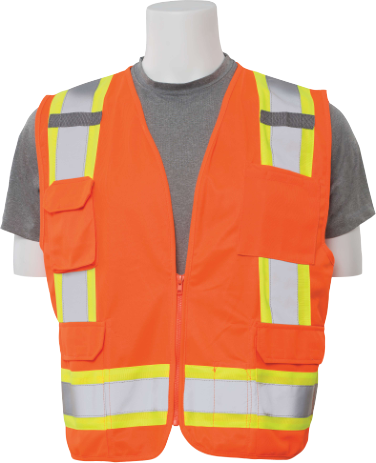 Delta Plus WEL62160HOXL S380 CL 2 Surveyor Vest, XL, Hi Viz Orange
