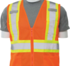 Delta Plus WEL45065HR4X S383P CL 2 Multi-Pocket Safety Vest, 4X, Hi Viz Red