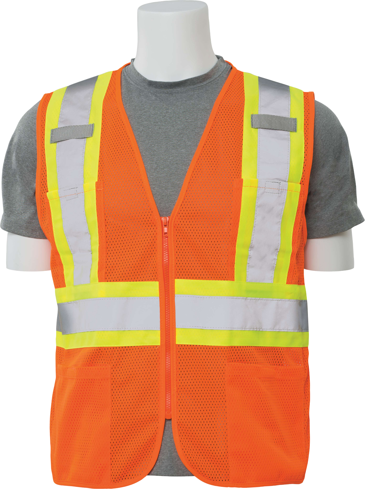 Delta Plus WEL61823HOMD S383P CL 2 Multi-Pocket Safety Vest, MD, Hi Viz Orange