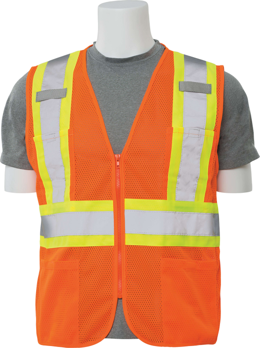 Delta Plus WEL61823HOMD S383P CL 2 Multi-Pocket Safety Vest, MD, Hi Viz Orange