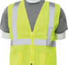 Delta Plus WEL61710HLMD S388Z CL 2 Solid Safety Vest, MD, Hi Viz Lime