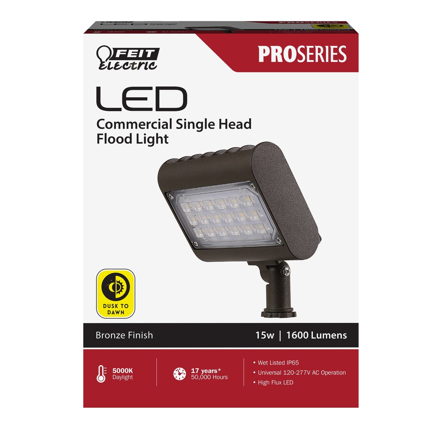 Feit Electric S4.5CSFL/850/BZ 1600 Lumen 5000K LED Dusk to Dawn Flood Light