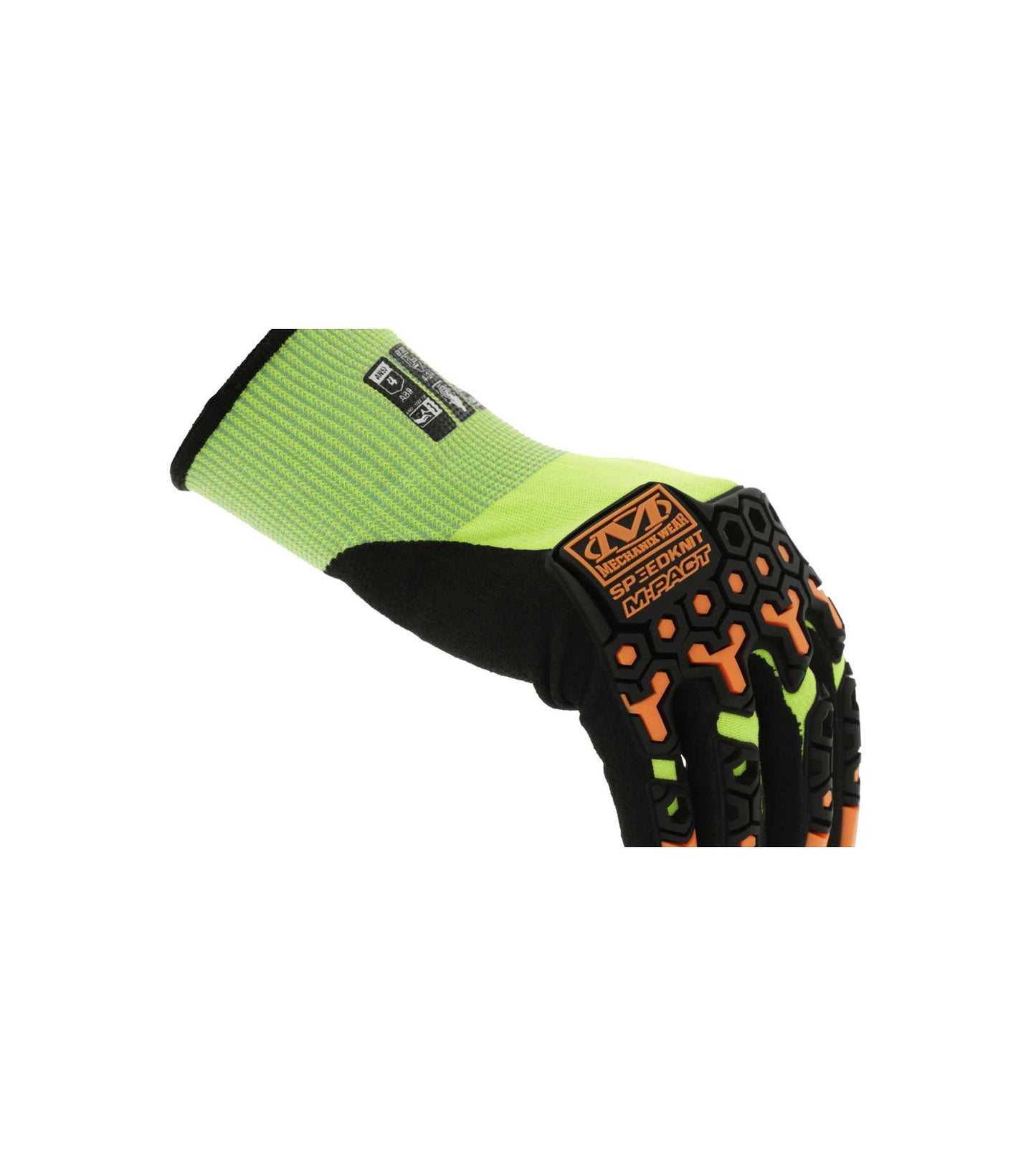 Mechanix Wear S5DP-91-007 SpeedKnit M-Pact® Hi-Viz S5DP91 High-Visibility Coated-Knit Work Gloves, Size-S