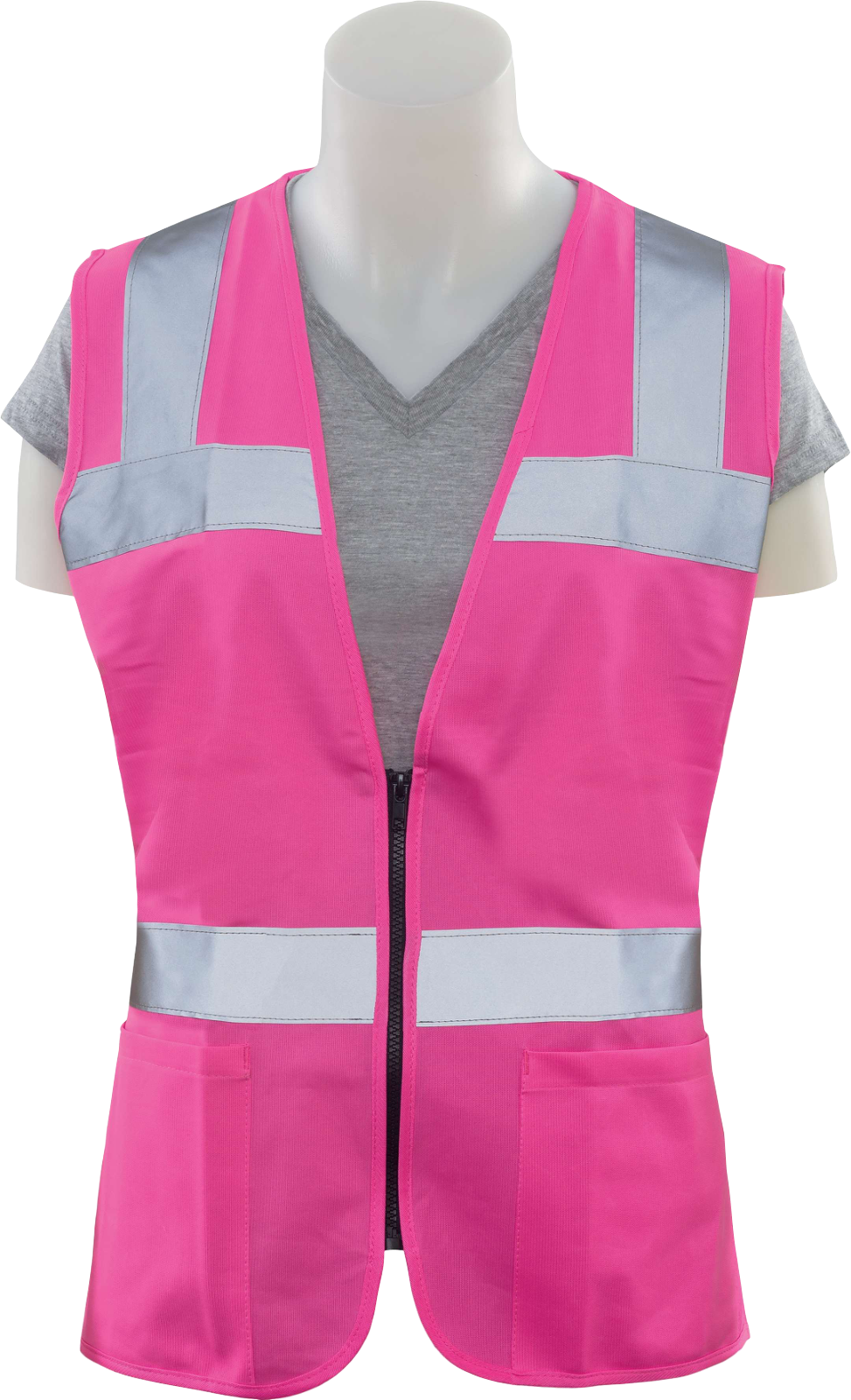 Delta Plus WEL61910HPMD S721 Non-ANSI Fitted Women's Safety Vest, Hi Viz Pink, MD