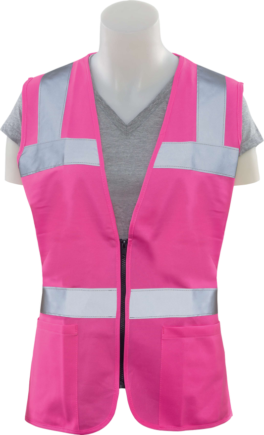 Delta Plus WEL61910HPMD S721 Non-ANSI Fitted Women's Safety Vest, Hi Viz Pink, MD